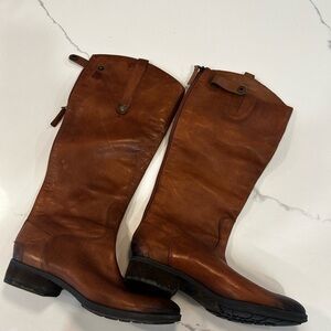 Brown Leather Knee-High Boots